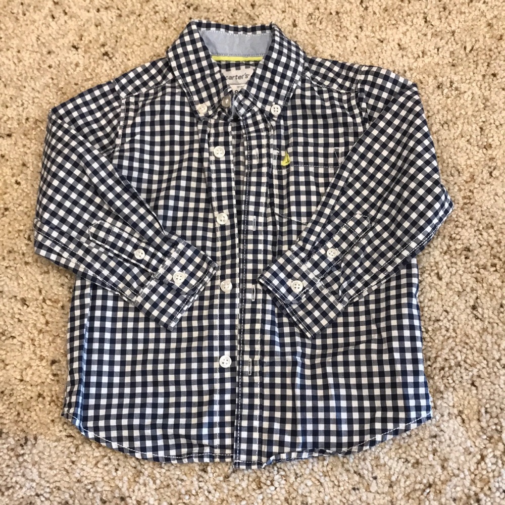 Blue checkered button down